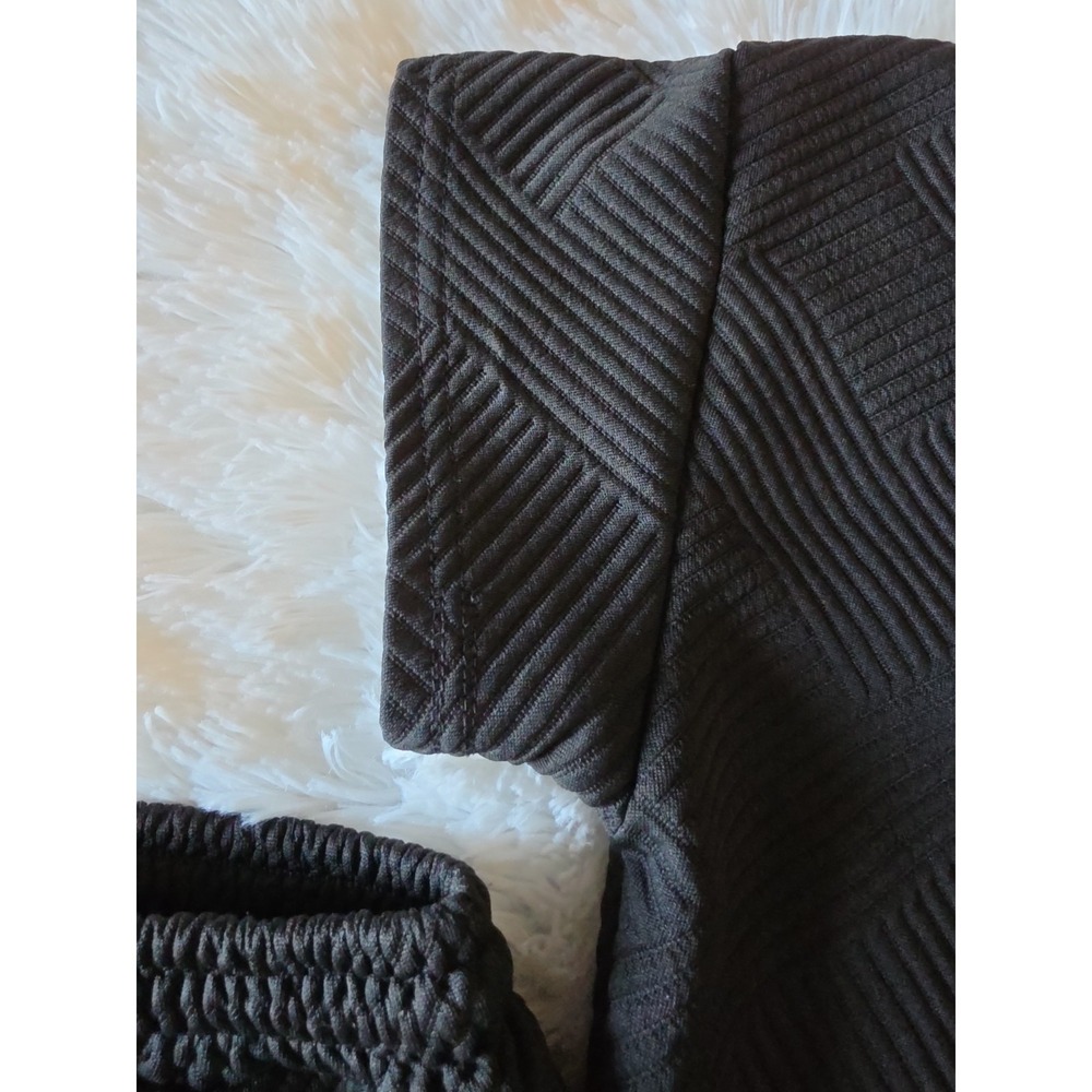 Textured Quilted Short-Sleeve Top and Matching Wide-Leg Pants -S - Picture 8 of 10